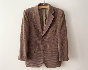 Cordsamt Sakko, Beige Herren Blazer, Formelle Jacke, Urban Casual Büro Jacke, Hipster Kleidung, Geschenkidee für Ihn, Größe L