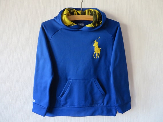 blue and yellow ralph lauren hoodie