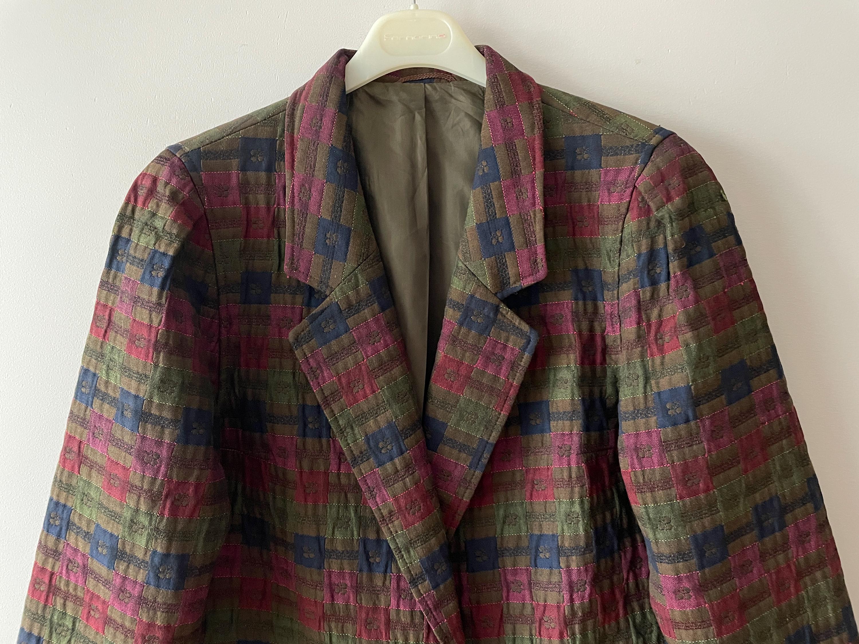 Vintage Plaid Jacket | 80s–90s Blazer | Oversized Cozy Short Coat