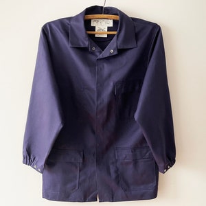 Canvas work jacket, Navy blue cotton workwear, Men&#39;s work clothes, workers jacket, blue chore jacket, utility jacket, plus size xl large