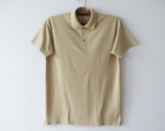 Vintage Beige Cotton Polo Shirt XXL - Short Sleeve Hunting Top
