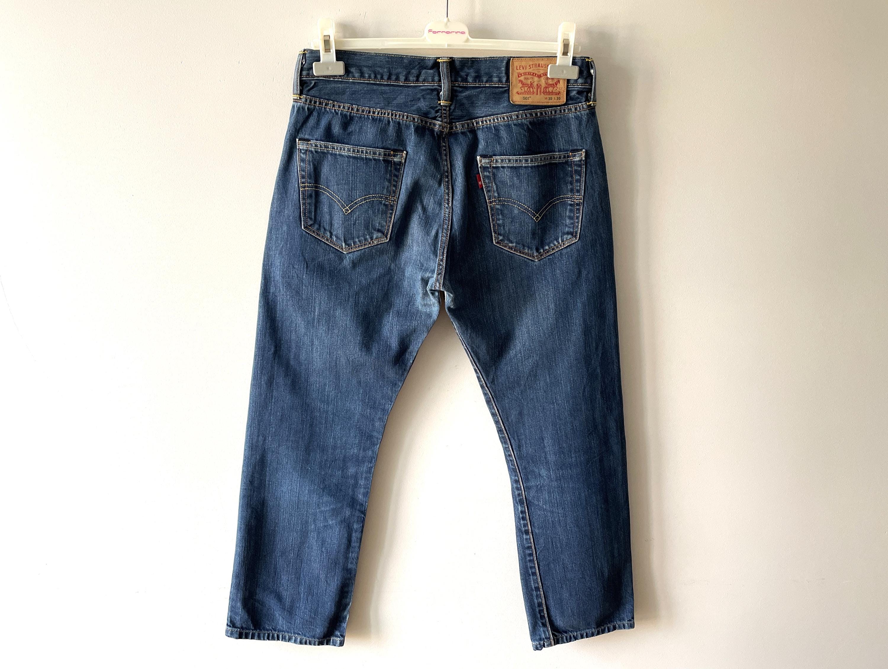 パンツ LEVI'S 501 CRUSHED DENIM PANTS W30 L30 90's USA製 Levi's 501 ストレートデニムパンツ 色落ち W30 L30(実寸