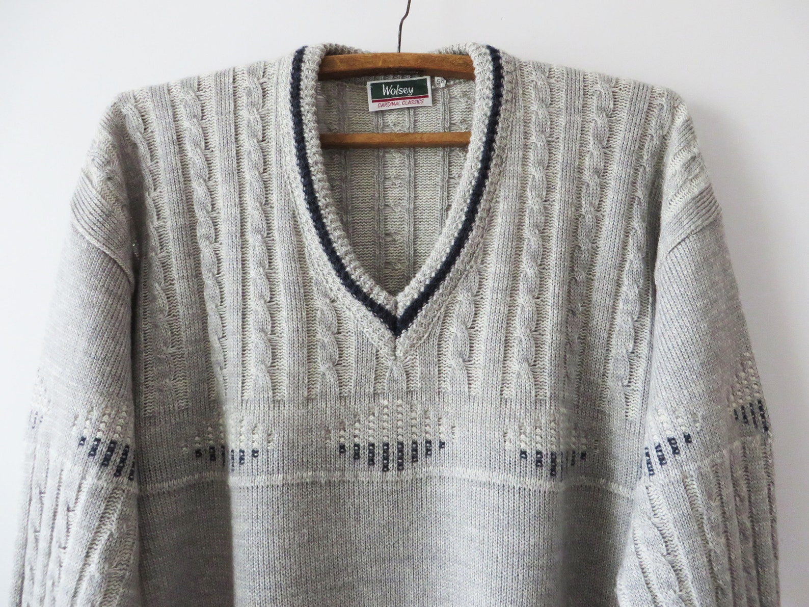 90s Men Grunge Sweater Knit Wool blend Slouchy V Neck | Etsy