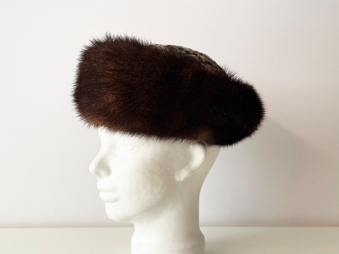 80s Mink Fur Pill Box Hat Brown Real Mink and Curly Lamb Ladies Hat Formal Attire Opera Benefit Hat Genuine Fur Millinery Retro Winter Hat Etsy Canada