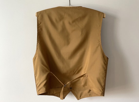 Men's suede vest, beige genuine leather biker wai… - image 2