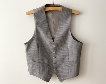 Gray men's vest, wool blend formal waistcoat, wedding groom waistcoat, men steampunk vest, gentlemen's wear, gift idea for him, medium