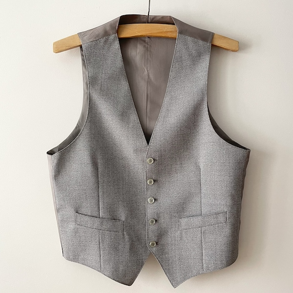 Gray men's vest, wool blend formal waistcoat, wedding groom waistcoat, men steampunk vest, gentlemen's wear, gift idea for him, medium