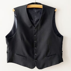 Vintage Black Steampunk Waistcoat: Formal Gentlemen&#39;s Vest, Plus Size