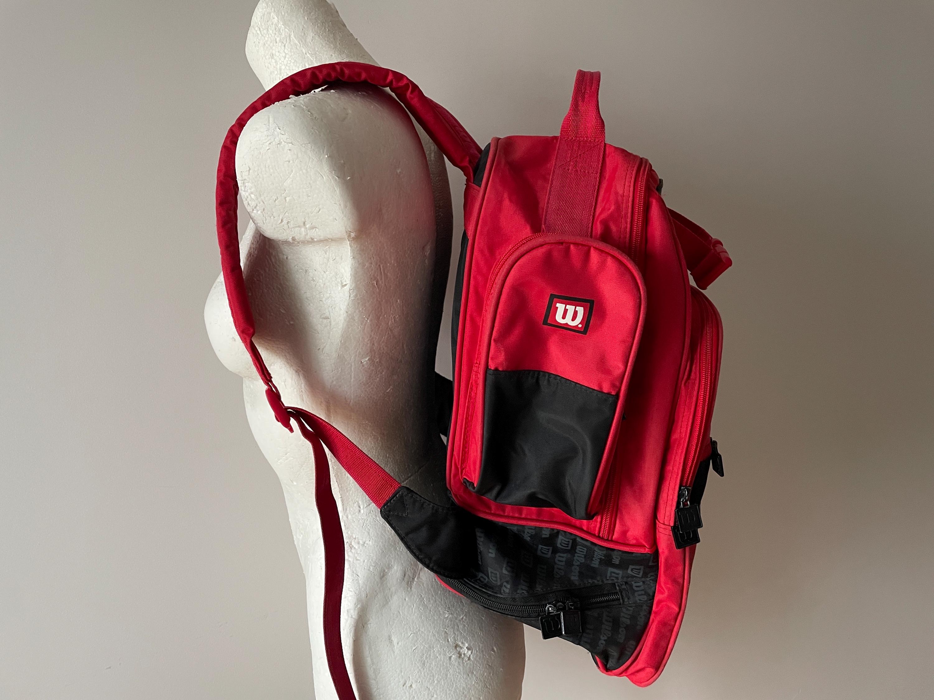 Vintage Unisex Wilson’s Leather Red Bomber Backpack School Travel Purse Luggage Wilsons Leather Backpack Bags & Handbags for Women for sale  main image 2