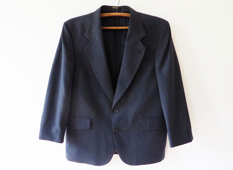 Oscar de la Renta Blazer Single-Breasted Dark Gray Sport Coat Formal Men Suit Jacket Preppy Gothic Dickens Pea Coat Designer Blazer XL Large