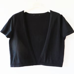 ヴィンテージ ブラック ボレロ カーディガン レディース サマー ジャケット ニット ボレロ ジャケット ブラック ニット トップ ブラック クロップド ジャケット ミディアムサイズ ボレロ