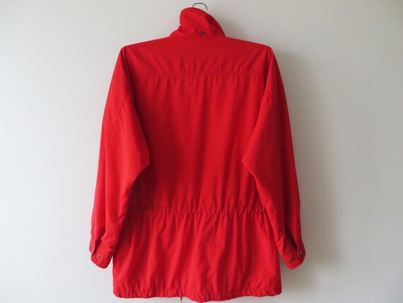 Vintage 80s Long Parka Jacket Hot Red KLEPPER Plu… - image 5