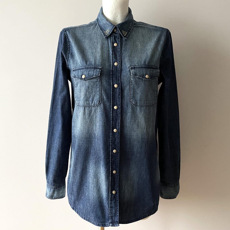 Blue B Westeren Print Button up Blouse main image 1