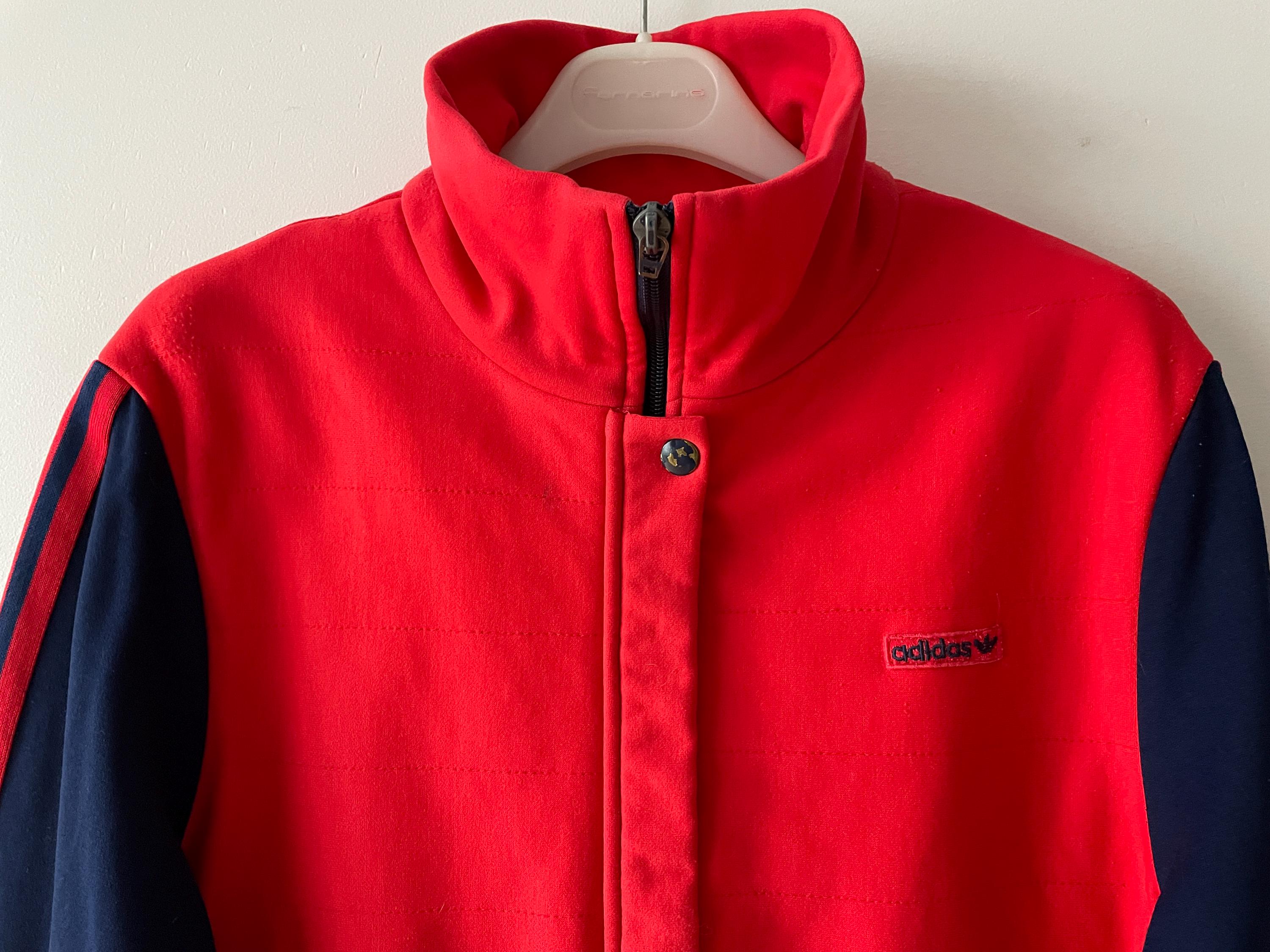 Vintage Adidas Track Jacket Red & Navy, 80s 90s Retro Sportswear