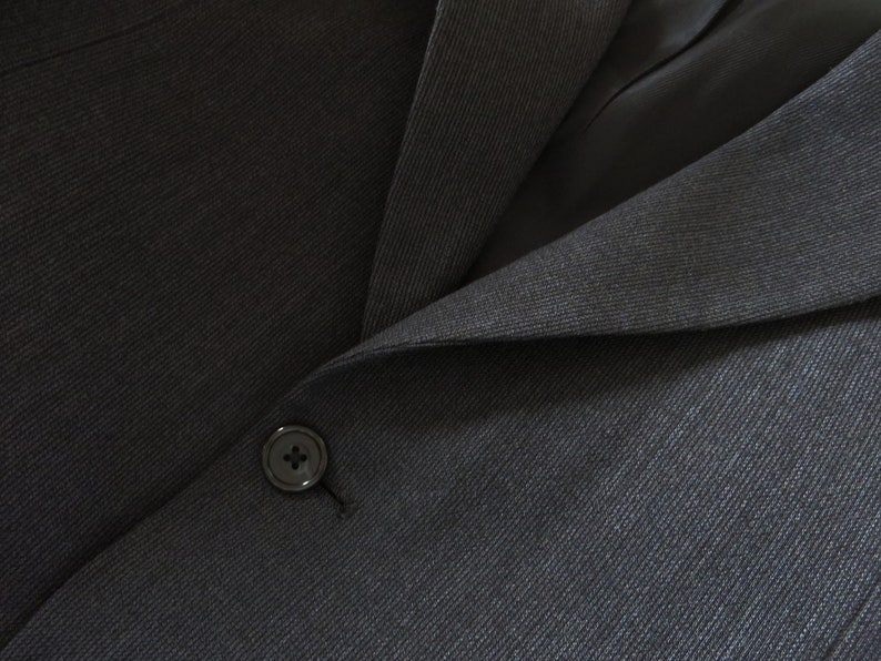 Oscar de la Renta Blazer Single-Breasted Dark Gray Sport Coat Formal Men Suit Jacket Preppy Gothic Dickens Pea Coat Designer Blazer XL Large