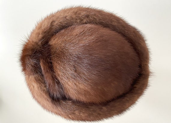 80s Mink fur hat, brown real mink ladies hat, for… - image 5