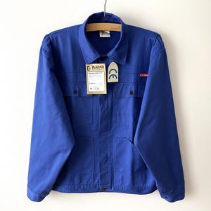 NOS Workers jacket, Blue canvas men&#39;s work jacket, cotton blend workwear, men work clothes, artist wear, chore jacket, gift idea, large