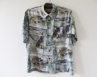 Männer Sommer Shirt Neuheit Print Hipster Chemise Kurzarm Viskose Shirt Button Up Button Down Festival Top Geschenk für Männer XL Large