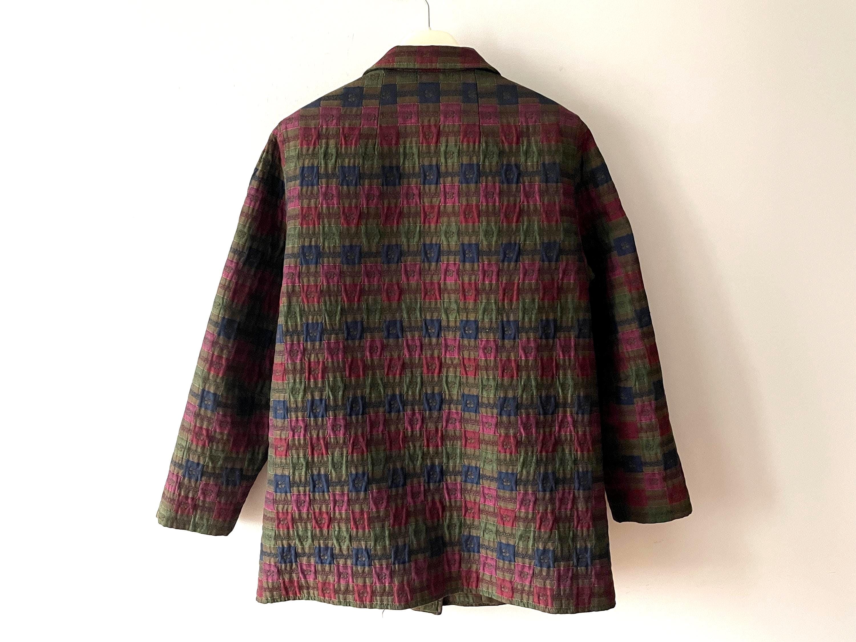 Vintage Plaid Jacket | 80s–90s Blazer | Oversized Cozy Short Coat