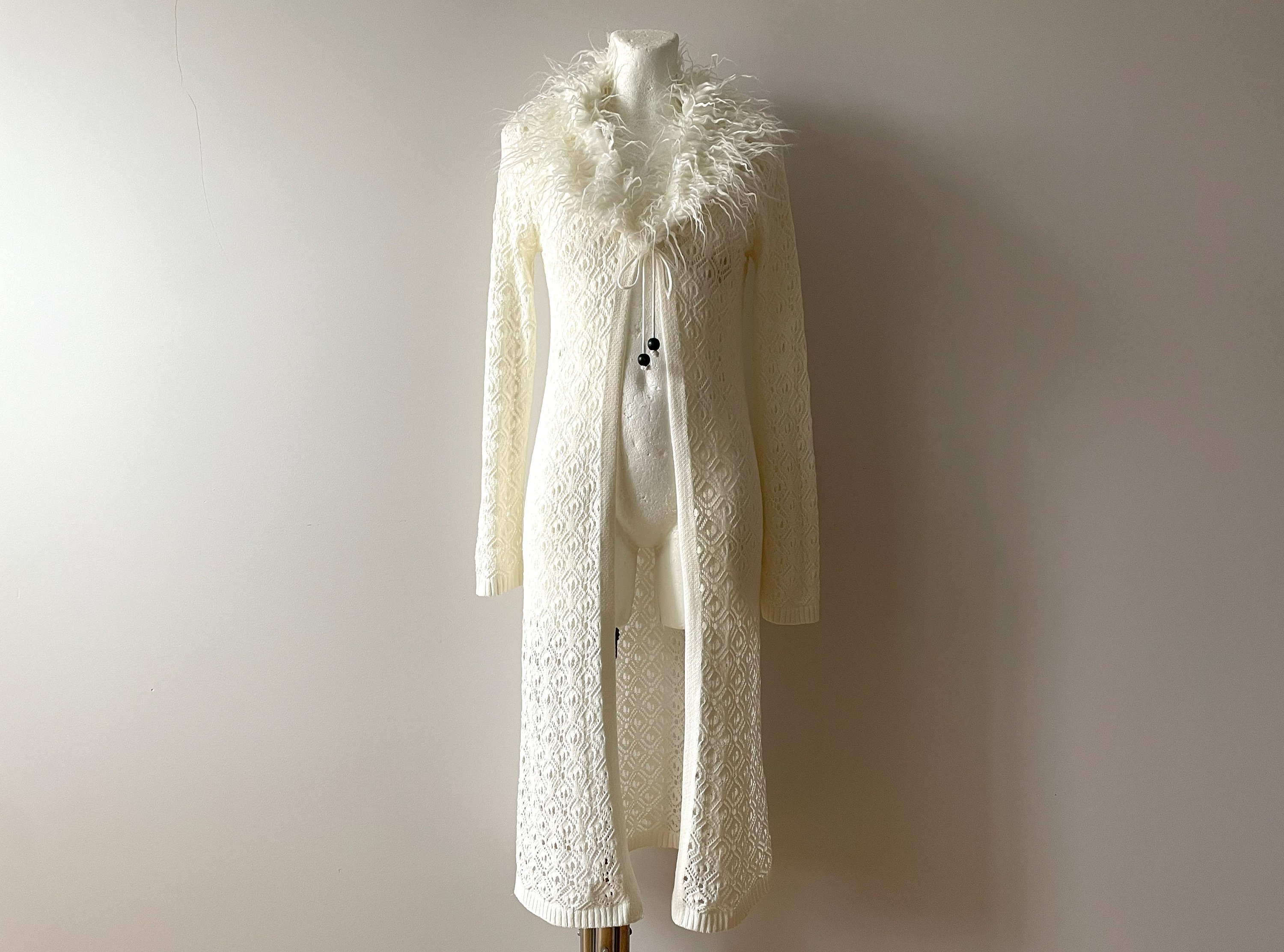 White Fuzzy Cardigan Etsy