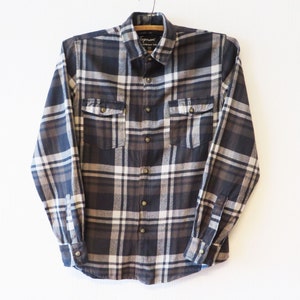 Checked Men Shirt Plaid Flannel Shirt Mens Flannel Shirt Plaid Cotton Work Shirt Lumberjack Long Sleeve Chemise Grunge Hipster Medium Size