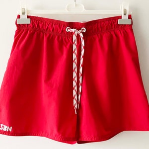 Red swimming trunks, bright swimwear, surfer shorts, Beach swim trunks, summer sportswear, gift for her him, beach wear