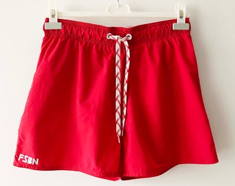Red swimming trunks, bright swimwear, surfer shorts, Beach swim trunks, summer sportswear, gift for her him, beach wear