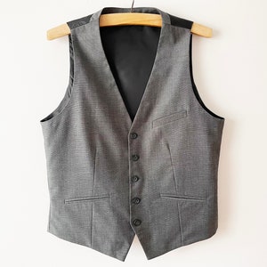 Grey men vest, Classic formal waistcoat, Wedding groom vest, edwardian victorian vest, gift for him, gray steampunk vest, size medium