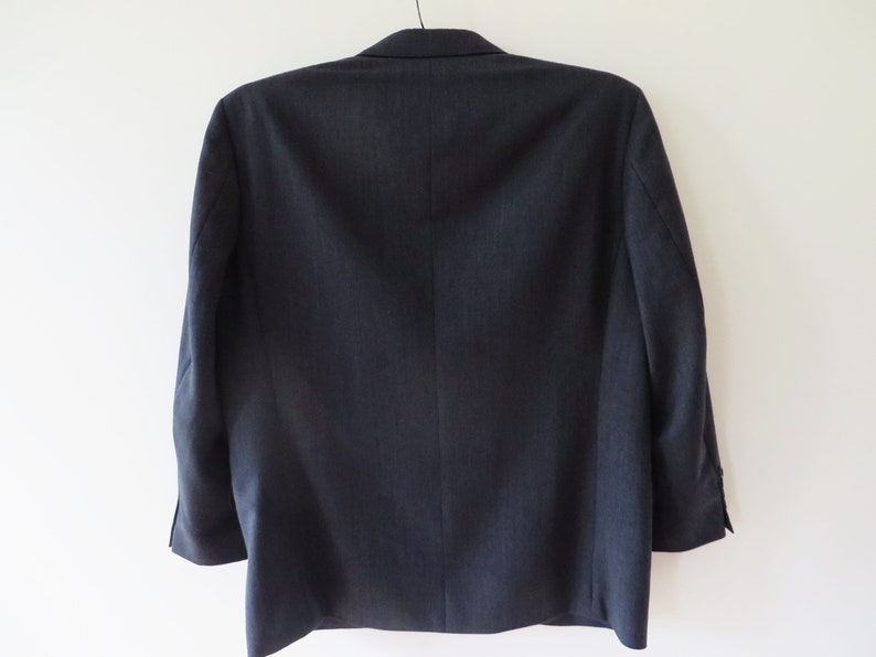 Oscar de la Renta Blazer Single-Breasted Dark Gray Sport Coat Formal Men Suit Jacket Preppy Gothic Dickens Pea Coat Designer Blazer XL Large