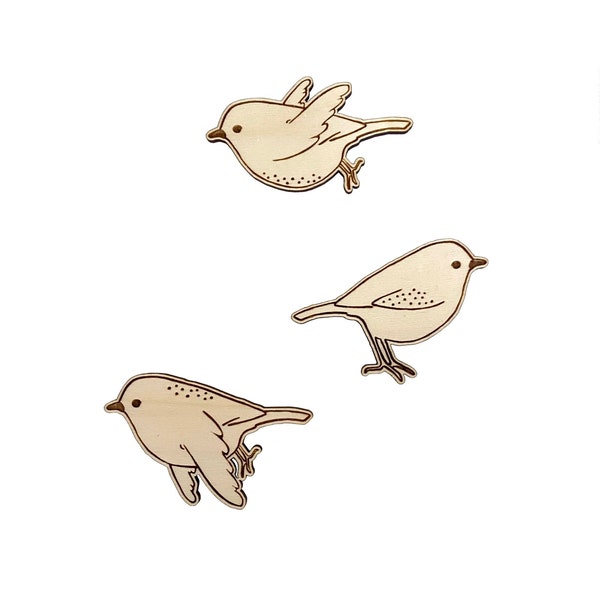 Baby birds. Flight of wooden birds, laser cut.