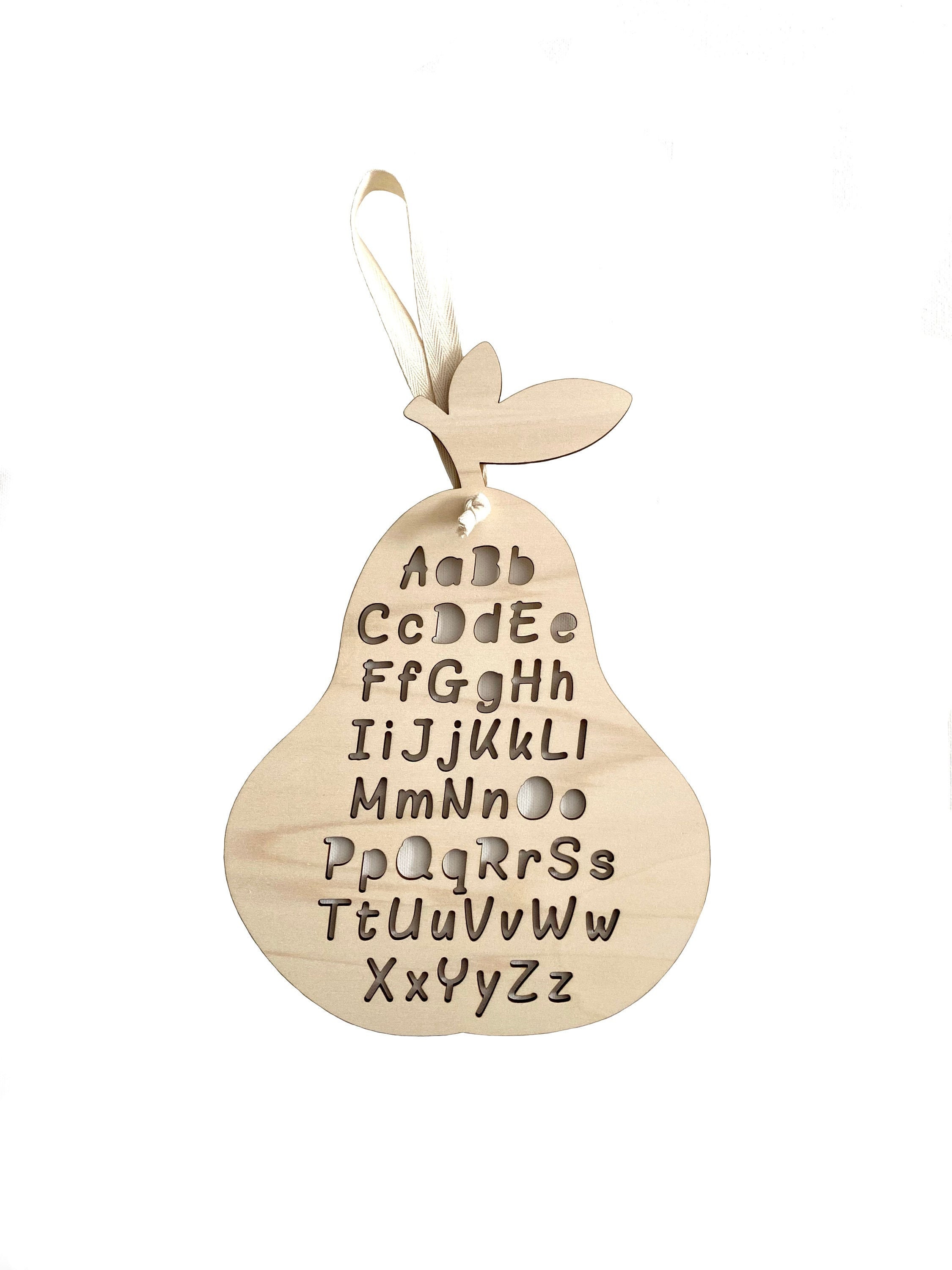 Poire Abécédaire, Découpe Laser.