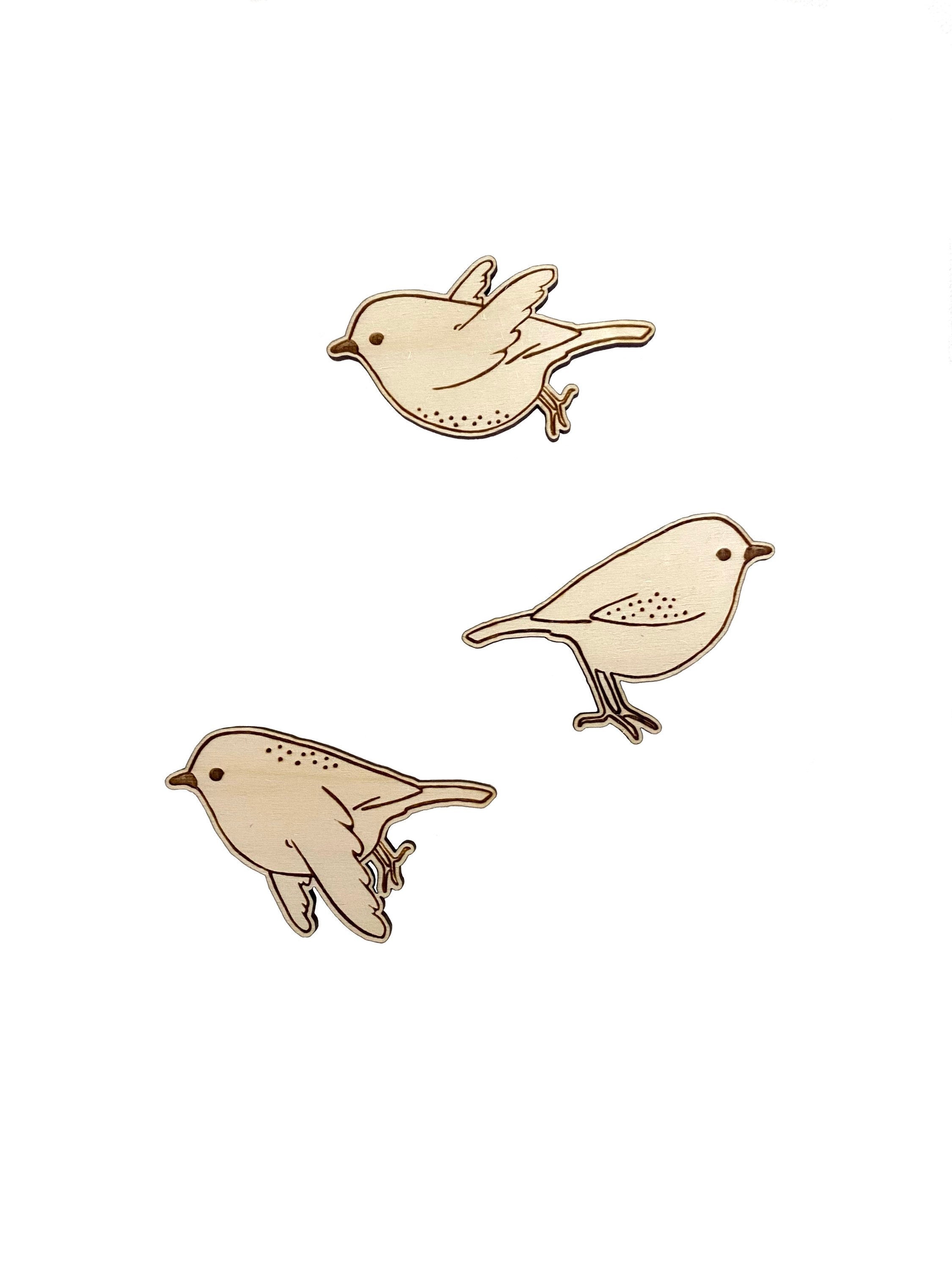 Baby Birds. Envolée d'oiseaux en Bois, Découpe Laser.