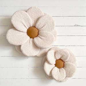 Fleur Plush cushion, flower pillow, quilted (sold individually)