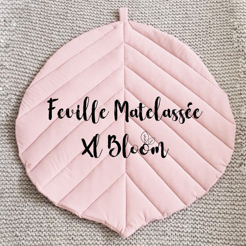 Feuille matelassée XL en coton lavé collection bloom - Créatrice ETSY : cassisetpetithoux