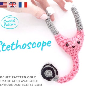 PATTERN Stethoscope, crochet stethoscope, medical gift, doctor nurse practitioner, pulmonology, anesthesia, stéthoscope patron au crochet