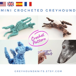 PATTERN Greyhound, crochet greyhound stuffed animal pattern, mini crochet roaching greyhound whippet doll, dog craft, patrón a crochet