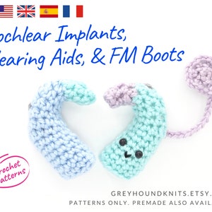 PATTERN hearing aid cochlear implant crochet magnet Audiologist ENT Otolaryngologist medical gift, cute audiology, hearing loss, doctor ear