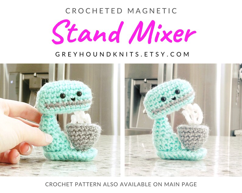 Stand mixer crochet magnet unique cute baker chef gift