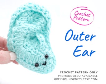 PATTERN Crochet ear, Outer ear pinna, Audiologist ENT Otolaryngologist gift, audiology, pediatrician physician gift, medical student craft