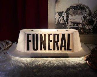 Funeral procession vintage sign lamp | vintage funeral | funeral home | cemetery | graveyard | casket | coffin | mement mori | mortician