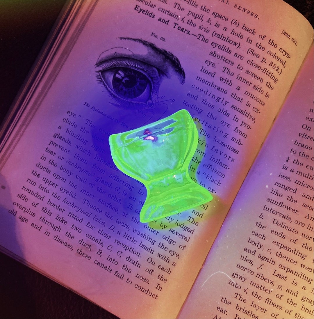 RARE Antique Glowing Green Uranium Vaseline Glass Eye Wash Cup Etsy