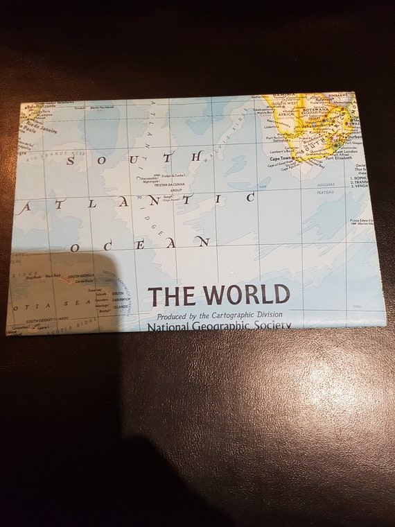 Vintage National Geographic Map Of The World And The World Etsy