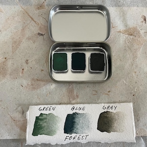 Schmincke FOREST Trio Super Granulation Watercolor Quarter Pans, Artist Quality Set