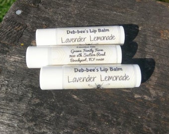 Lavender Lemonade Beeswax Lip Balm /  Beeswax Lip Balm/ Lavender Lemonade Lip Balm/ Beeswax Chapstick / Deb*bee's Beeswax Lip Balm