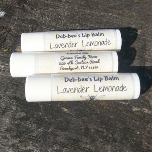 Lavender Lemonade Beeswax Lip Balm /  Beeswax Lip Balm/ Lavender Lemonade Lip Balm/ Beeswax Chapstick / Deb*bee's Beeswax Lip Balm