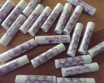 Personalized Polka Dot Baby Shower or Birthday Lip Balm