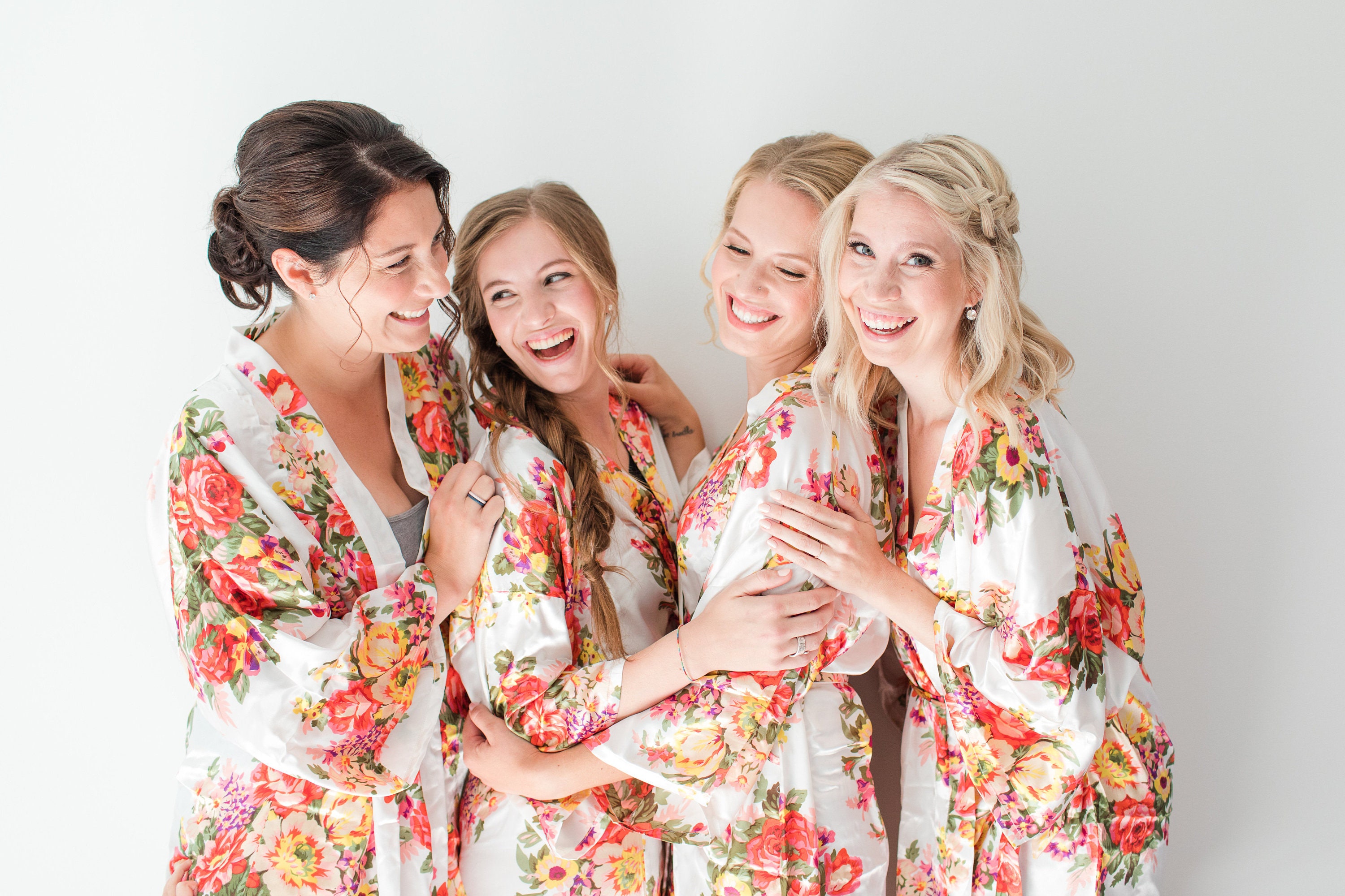 Silk Bridesmaid Robes Bridal Party Robes Floral Satin Etsy