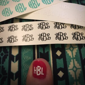 FREE suprise monogram decal Monogram Nail Decals Choose Color Monogram your fingers and Toes Monogram everything image 1