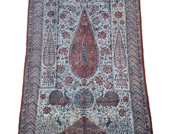Antico arazzo indiano in cotone Kalamkari: design della vita dell'albero