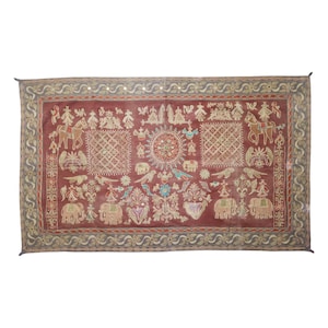 vintage kutch Embroidery wall hanging  Ethnic India Kutch Gujarat Tapestry Antique India embroidery